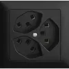 Prise INC 3×T23 16A EDIZIOdue noir avec bornes enf. 