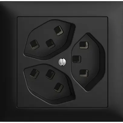 Prise INC 3×T23 16A EDIZIOdue noir avec bornes enf. 