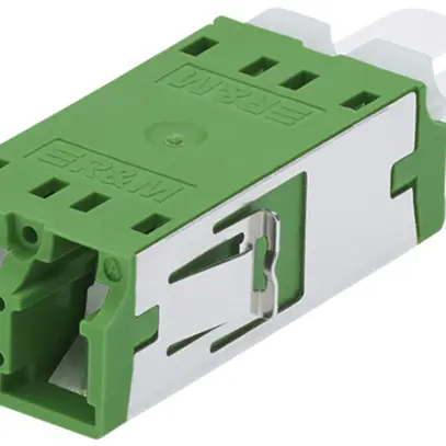 Coupleur FO R&M, sans bride, LC-Duplex APC 8° SM, vert 
