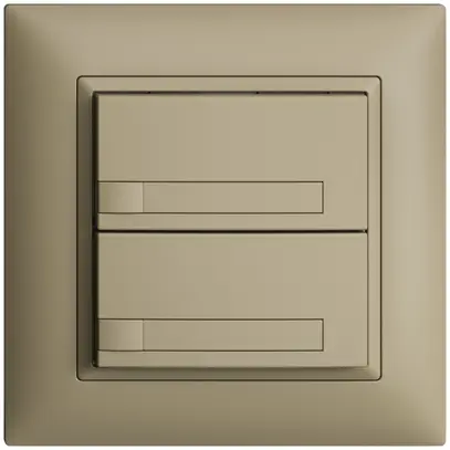 Poussoir ENC KNX 2× EDIZIOdue sand RGB sans LED avec insert papier 