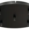 Rosace de plafond SLV 5 sorties, Ø330×60mm avec décharge de traction noir 