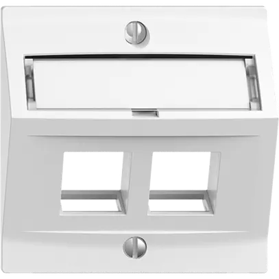 Kit de montage EDIZIOdue F, avec capot de sortie oblique, pour 2×Keystone, blanc 