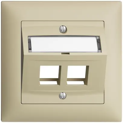 Kit d.montage ENC Edue FMI, avec capot d.sortie oblique, p.2×Keystone, vanille 