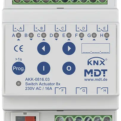 Attuatore-commutatore KNX AMD MDT AKK-0816.03 8-can 16A 230VAC 4UM 