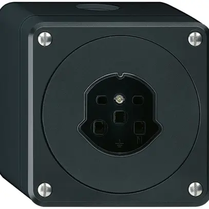 AP-Steckdose HA robusto Typ 25 mit Steckklemmen schwarz 