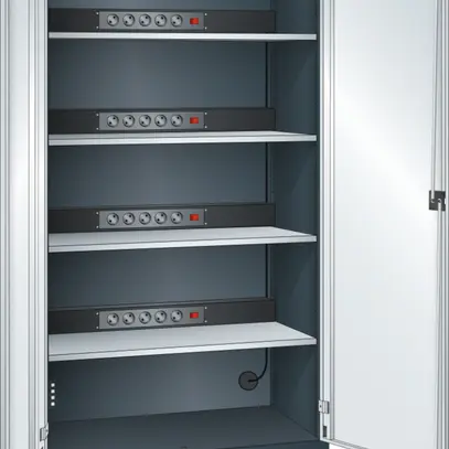 Akku-Ladeschrank mit 2 Vollblech-Türen (B×T×H) 1000×400×1950 mm 