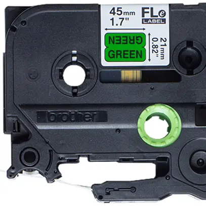 Cassetta nastro Brother FLE-7511 45×21mm×72 pezzi verde/nero 