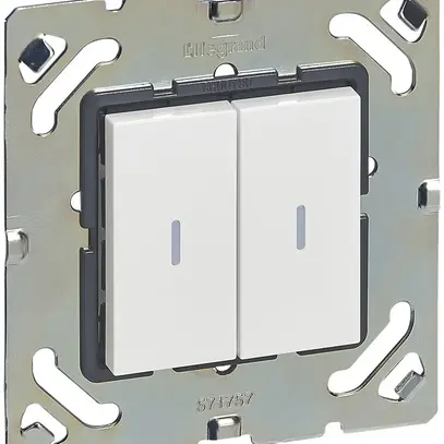 EB-Doppel-Wechselschalter 3+3 ARTEOR, mit Befestigungsplatte, weiss 