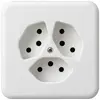 UP-Steckdose basico 3×Typ 13 weiss für BOMI 