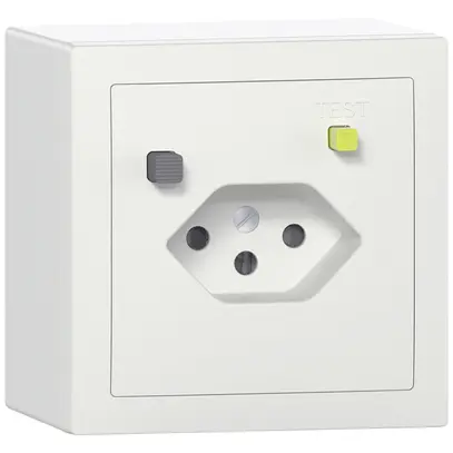 Presa FI AP SIDUS T13 30mA, shutter, bianco 