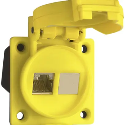 Scatola INS 1×RJ45 IP67 con cop. IDC, cat. 6a, blindato, giallo 