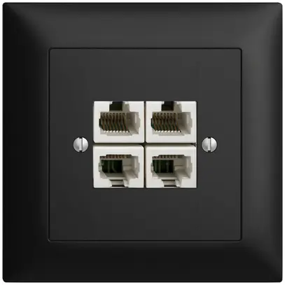 Presa di raccordo INC 4×RJ45/u 4P sep. EDIZIOdue nero ITplus 