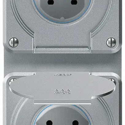 Combinazione INC robusto 2×1, 2×presa T15 IP55 alluminio 