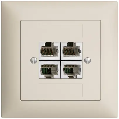 Prise de raccordement INC 4×RJ45/s 4P sép.EDIZIOdue crema ITplus 