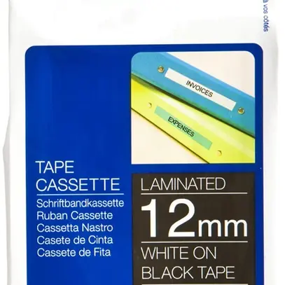 Cassette ruban Brother TZe-335 12mm×8m, noir/blanc 
