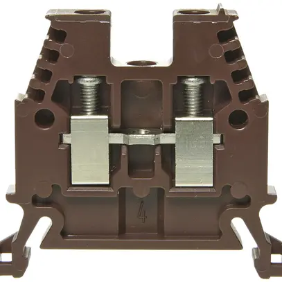 Borne de passage joignable Woertz 0.5…4mm² 32A 1000V vis 2×1 rail DIN 35mm brun 