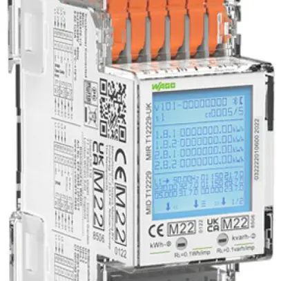 Contatore d'energia AMD WAGO MID25 3LN indiretto 1A tariffa multi.elet.RS-485 S0 