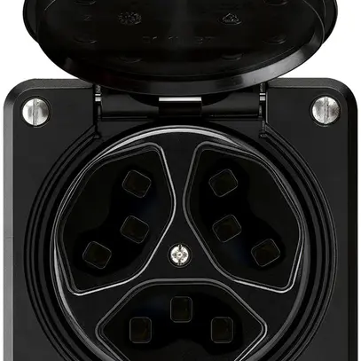 Presa INC Hager robusto, 3×T23, con coperchio C, nero 