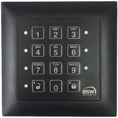 Clavier pour code ENC BSW CTL14-12, avec lecteur proX (EM4102/01) 12…24VDC noir 