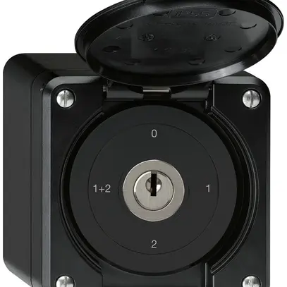 Interruttore a chiave con copertura AP robusto IP55 S1/1P nero 