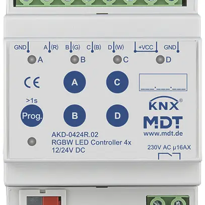 Alimentazione LED KNX AMD MDT AKD-0424R.02 4-can 96W 12…24V 4UM 
