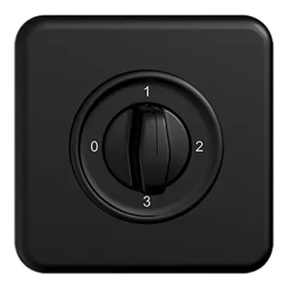 UP-Drehschalter STANDARDdue 5/2L schwarz mit Drehgriff 