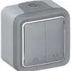 Pulsante per tapparella AP PLEXO grigio 2×A/1L 
