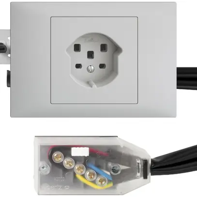 Presa INS EDIZIOdue T25 16A grigio chiaro, 53mm per cavo piatto Technofil 