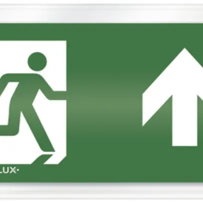 Plaque avec pictogramme ESYLUX pour SLX flèche vers la haut 