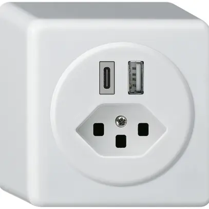 Presa di carica USB AP basico 18W PD 1×tipo A 1×tipo C tipo 23 bianco 