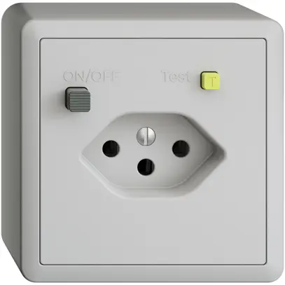 Prise AP EDIZIOdue T13 FI 30mA gris clair 