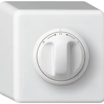 Contatto rotativo AP 1>0<2 basico bianco con manopola 