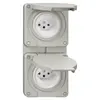 NUP-Kombination NEVO, 2×Steckdose Typ 13, lichtgrau 