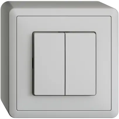 Interruttore/contatto a pulsante AP Feller EDIZIOdue A-R+3/1L grigio chiaro 