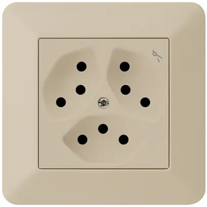 Presa INC kallysto.trend 3×T13 beige con protezione bambini 