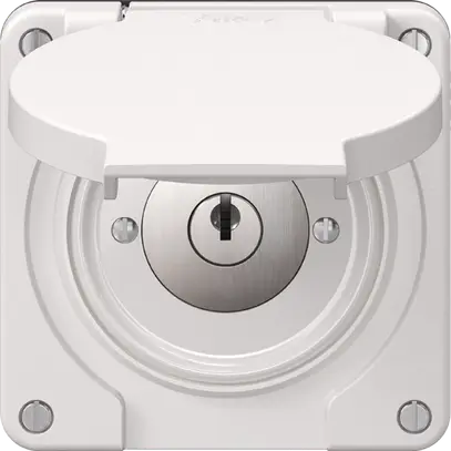 Contatto rotativo NEVO N.CO con serratura&2 chiavi, KS, 1->0<-2, bianco 