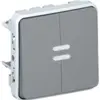 Interrupteur + poussoir lum.PLEXO 3+0/S gris 