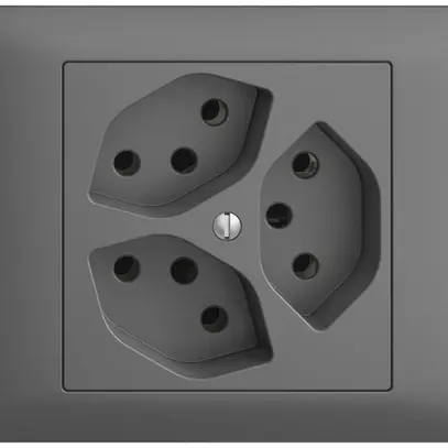 Presa INS EDIZIOdue 3×T13 grigio scuro 