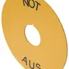 Plaquette indicatrice EAO 04, Ø59mm, avec impression NOT AUS, jaune 