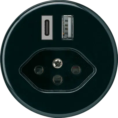 Prise de charge USB basico 18W PD 1×type A 1×type C noir 