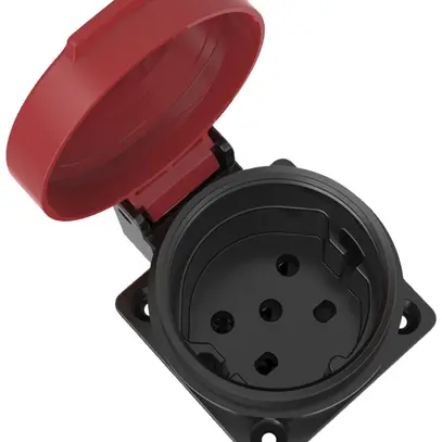 Prise INC ELBRO T15 IP55 10 A 400 VAC IK08 noir/rouge S+ joint inclus 