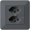 Prise ENC kallysto.trend 2×T13/1 anthracite avec sécurité enfants 