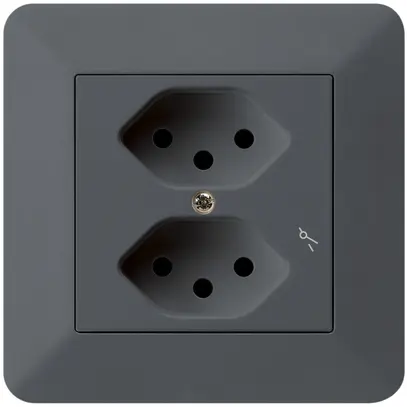 Prise ENC kallysto.trend 2×T13/1 anthracite avec sécurité enfants 