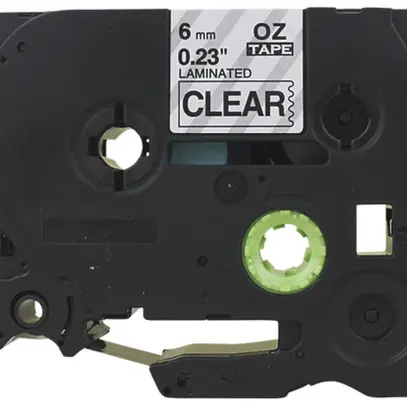 Cassetta nastro compatibile con OZE-111, 6mm×8m, trasparente-nero 