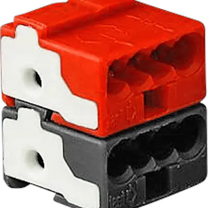 Morsetto di raccordo KNX WAGO PUSH WIRE 2×4×0.6…0.8/Ø1mm grigio scuro/rosso 