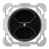 Insert pour prise ENC basico 2×type 13 noir avec sécurité enfants 