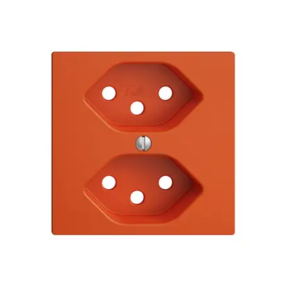Plaque frontale 2×T13 orange EDIZIOdue avec shutter 