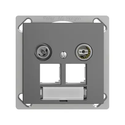 Prise multimédia INC EDIZIOdue FM.TE EASYNET 4dB, p.2×RJ45 S-One, gris foncé 
