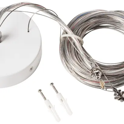 Drahtseilabhängung SLV für Deckenleuchte MEDO, rund, 5m, weiss 
