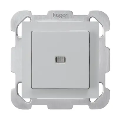 Pulsante luminoso INC kallysto A-R/1P grigio chiaro con piastra di fissaggio 